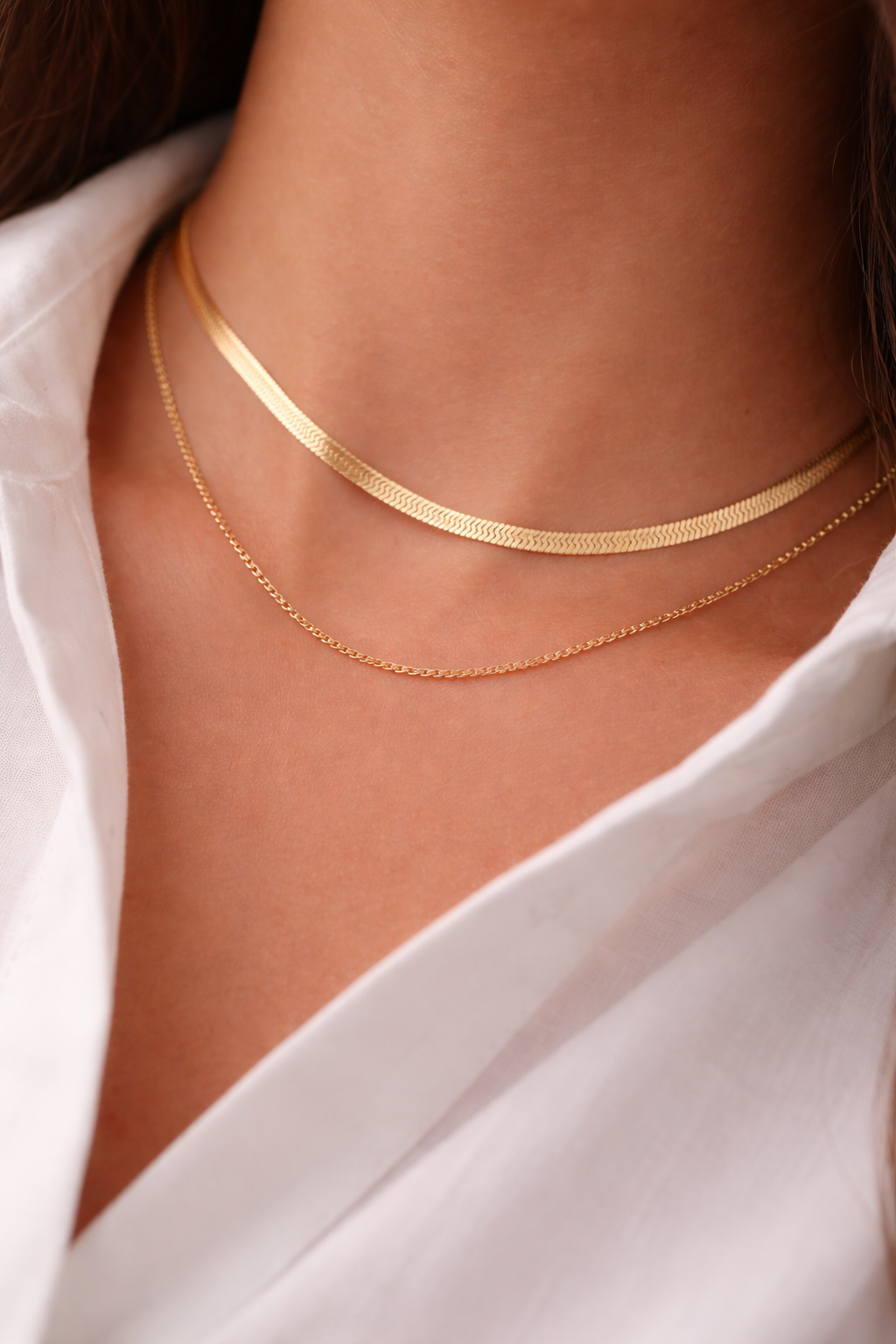 Double Layer Necklace Snake Chain