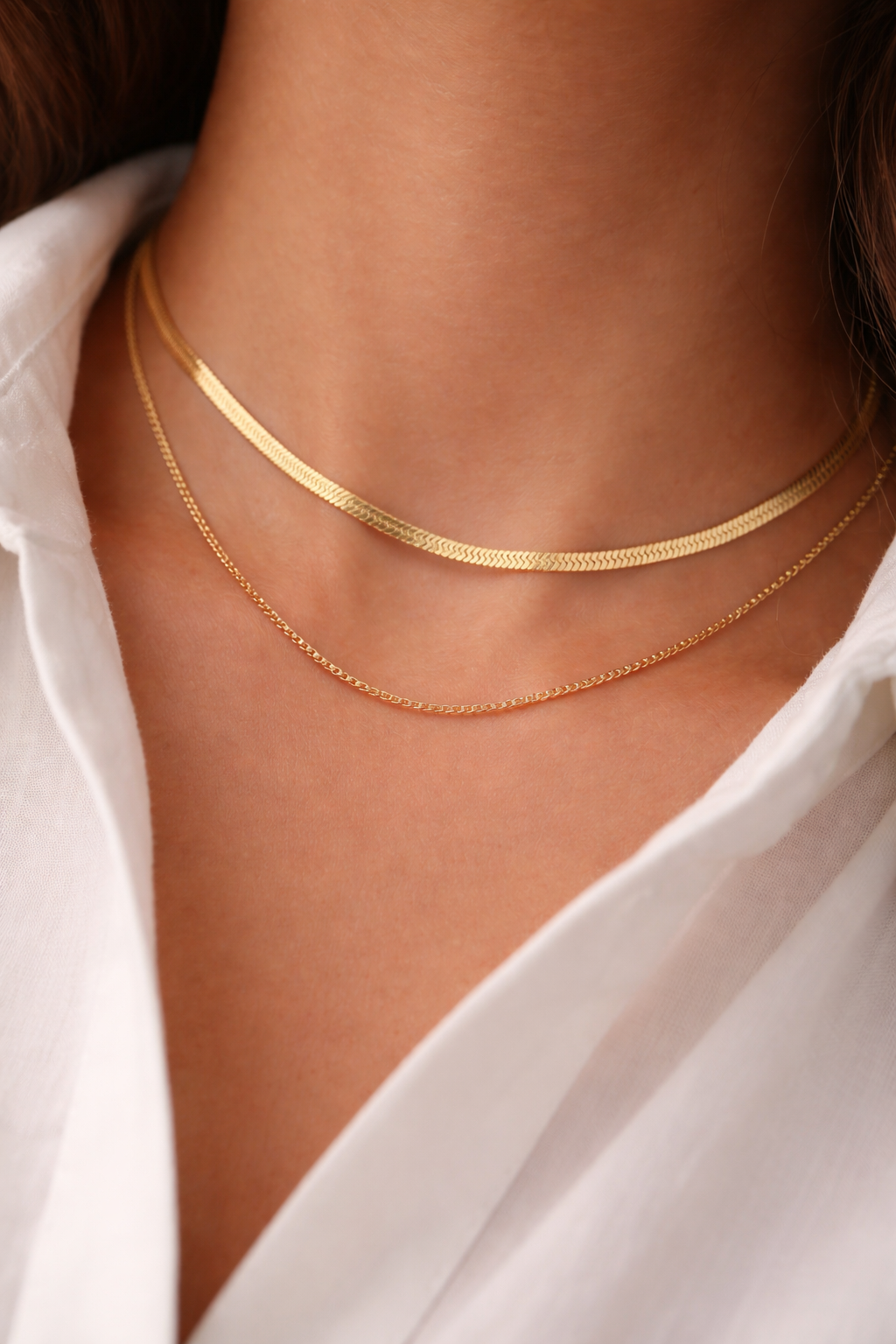 Double Layer Necklace Snake Chain