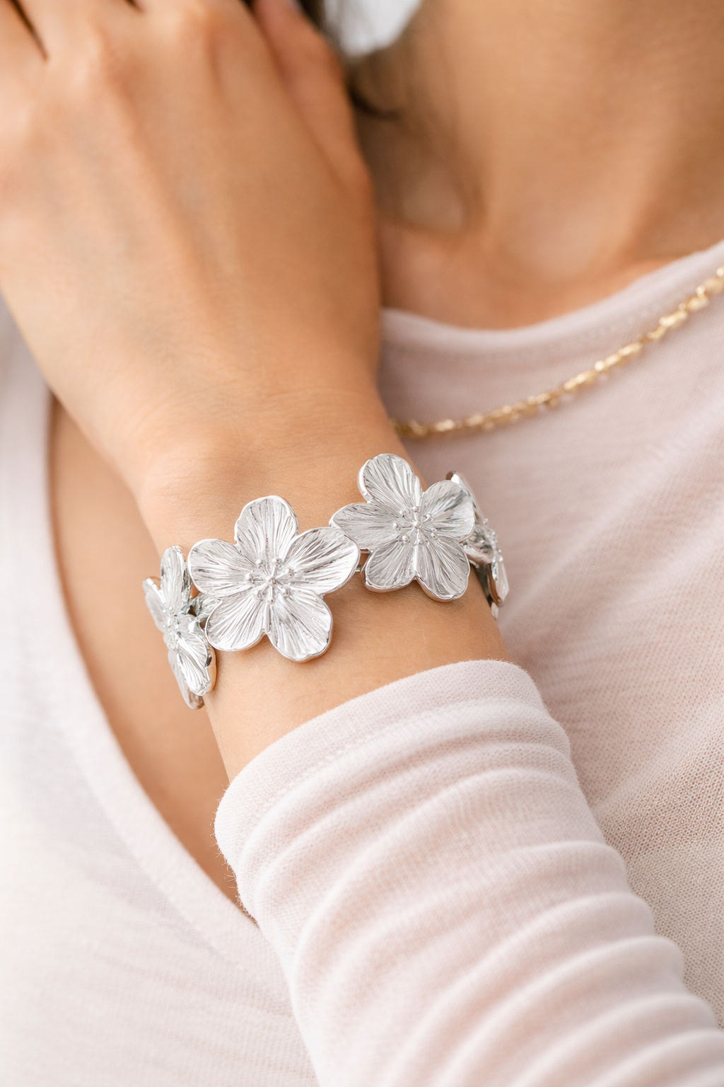 Floral Cuff Bracelet