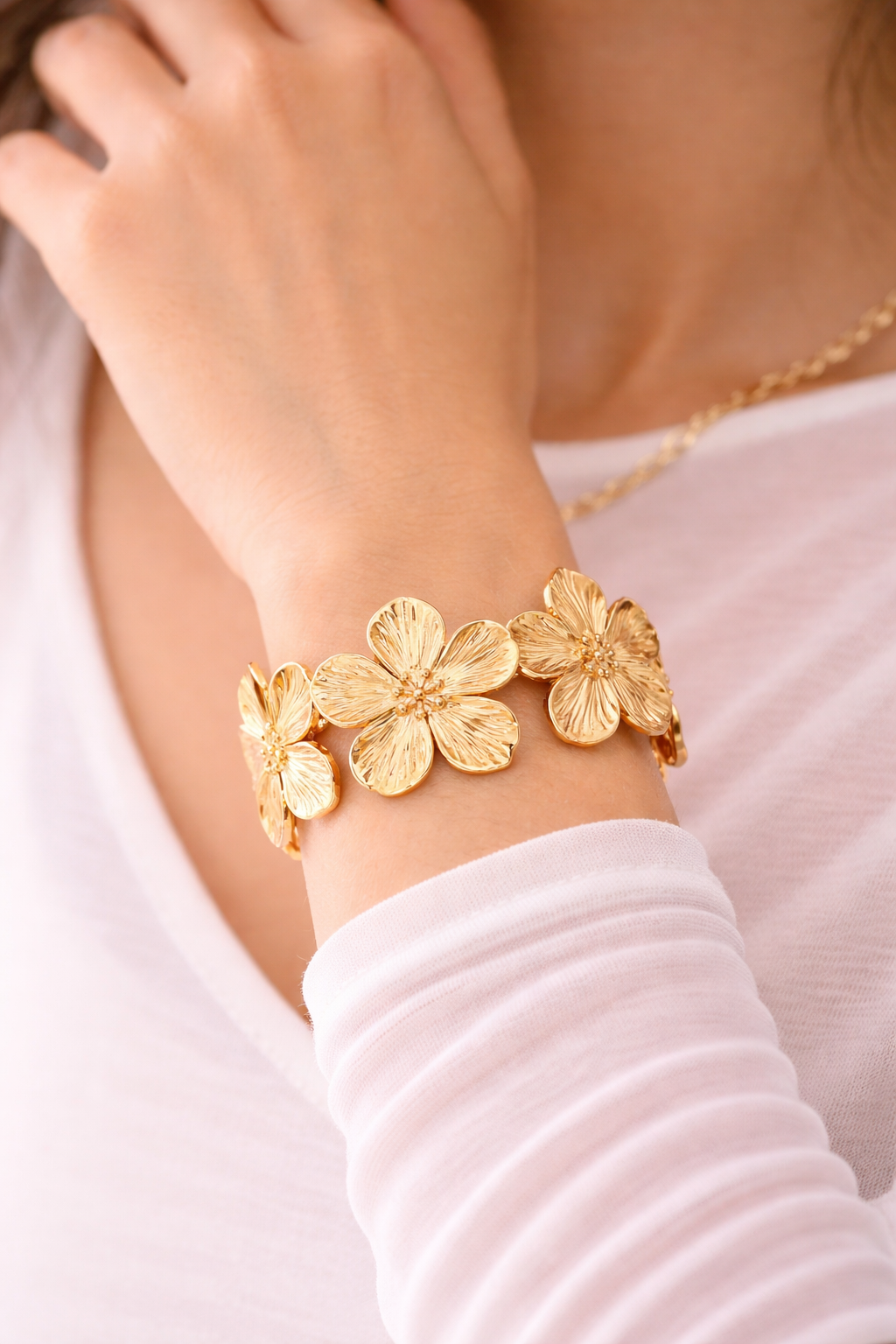 Floral Cuff Bracelet